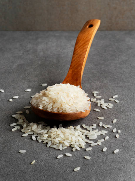 istock Rice grains, Basmati rice, Rice with a spoon, 1225557409