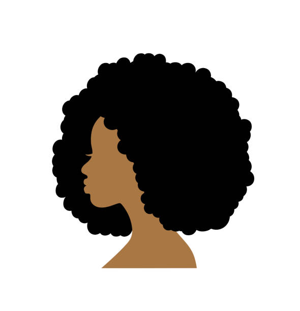 silhouette kopf einer afrikanischen frau im profil - afro women african descent silhouette stock-grafiken, -clipart, -cartoons und -symbole