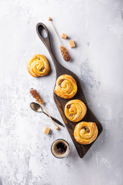 istock Sweet swirl buns with raisins for breakfast 1225558878