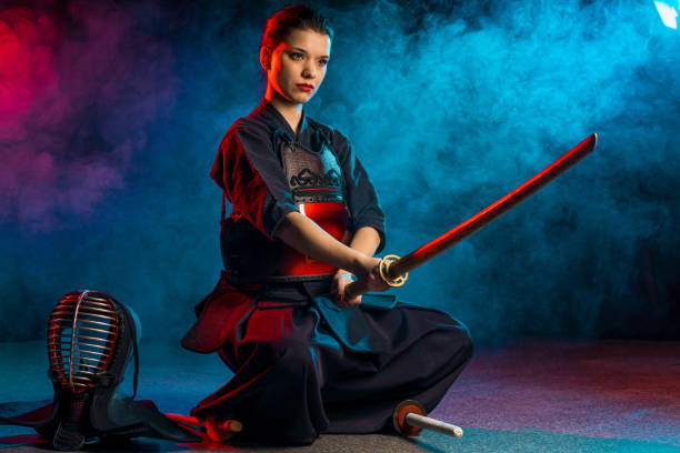 istock caucasian kendo fighter in traditional clothes 1225560803