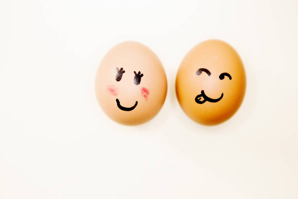 istock Boy egg takes a romantic interest in girl egg 1225561006