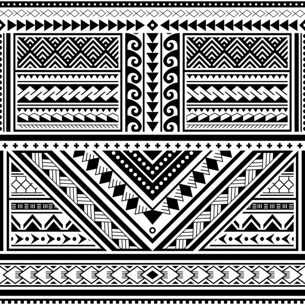 Polynesian Tattoo Seamless Vector Pattern Hawaiian Tribal Design Inspired  By Art Traditional Geometric Art From Islands On Pacific Ocean Stock  Illustration - Download Image Now - iStock