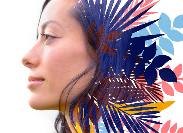A portrait combined with a digital illustration