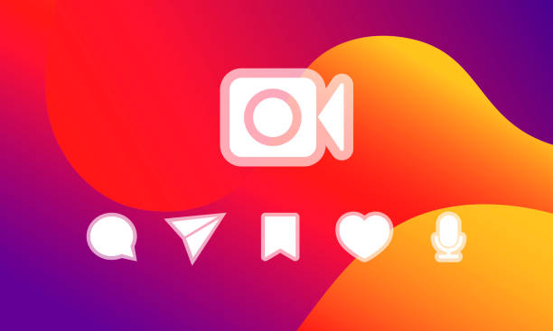 Templates social media icons on a bright background. Social media  concept. EPS 10 vector. Templates social media icons on a bright background. Social media  concept. EPS 10 vector insta stock illustrations