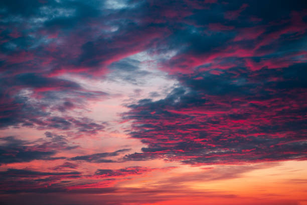 istock Pink sky with purple clouds during sunset 1225571211