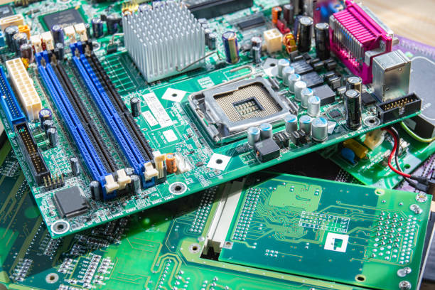 istock Electronic waste of mainboard computer - old computer circuit boards from recycle industry 1225576849
