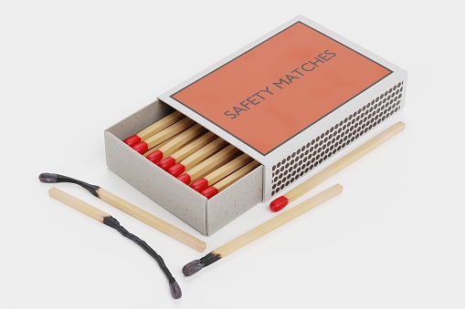 Realistic 3d Render of Box of Matches