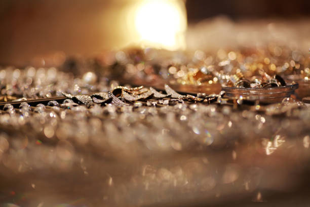 Many glittering rings  with bokeh