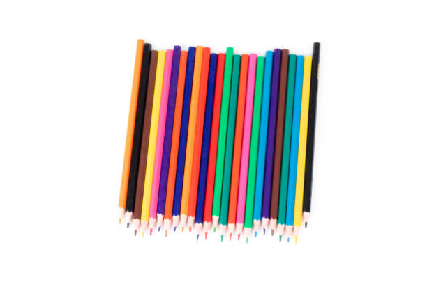 istock Color pencils isolated on white background. Creative background, copy space. 1225584224
