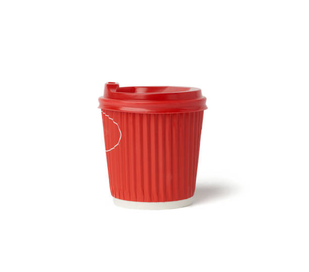 istock disposable hot drink red paper cup with lid isolated on white background 1225586209