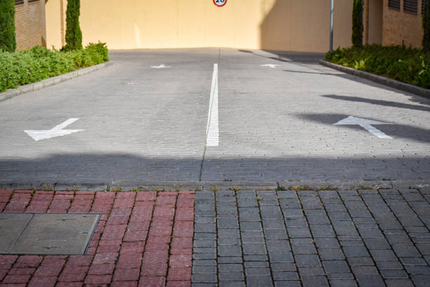istock White arrow painted on the road 1225590798
