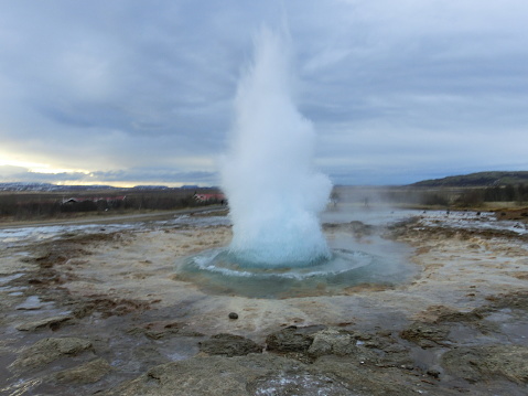 Iceland: 1 Feb 2014 - Strokkur in Geysir Hot Spring Area, Golden Circle, Iceland
