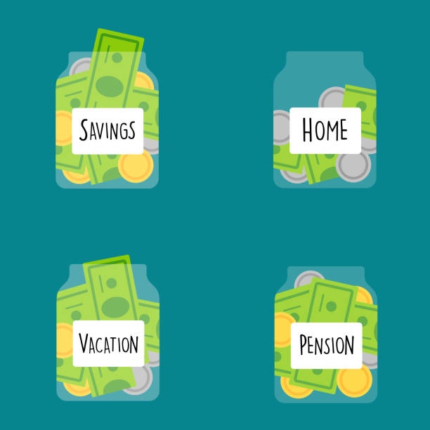 Savings Jar vector art illustration