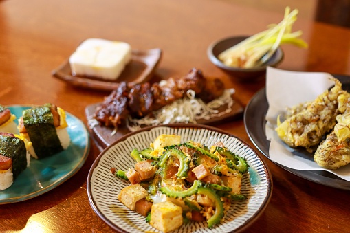 various food of Okinawa in Japan