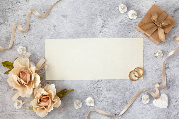istock Blank greeting card for wedding day. 1225594260