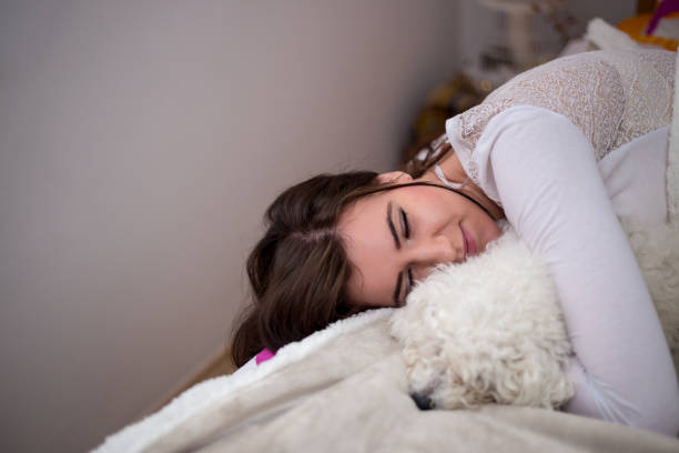 istock Young woman and her dog 1225595189