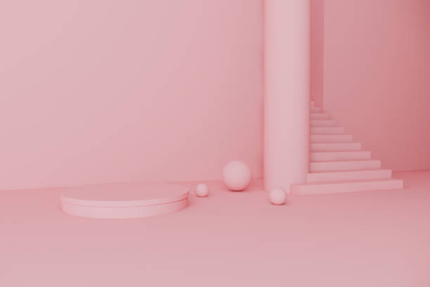 istock room podium cosmetics concept on pink background 3d render 1225596875