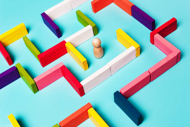 istock Concept of man in maze, business strategy, search for analytics ideas, solutions. 1225597689