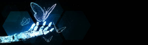 istock Butterfly abstract digital innovation futuristic transform evolution concept New normal after coronavirus crisis lockdown social distancing world life change disrupt use strategy leadership thinking 1225597811