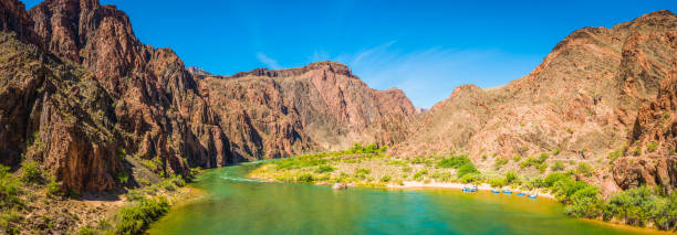 istock Grand Canyon panorama Colorado River at Phantom Ranch Silver Bridge 1225599329