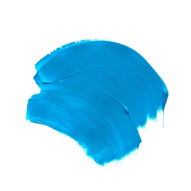 istock Blue acrylic brush stroke isolated on a white background. 1225601884
