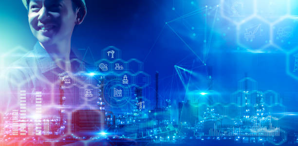 istock Engineer work smart factory machine IOT internet of thing digital technology, futuristic smart industry manufacturing digital process AI management technology app system automate robot control 1225602066