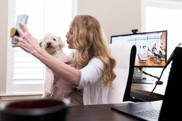 istock Woman taking selfie with dog 1225603686