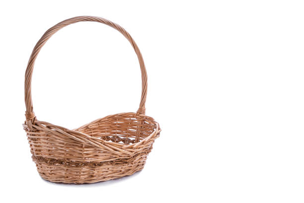 istock Wicker basket with copy space isolated on white background 1225604545