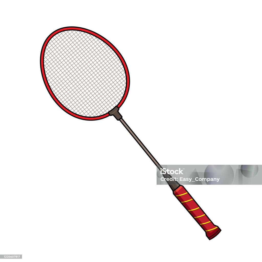 Badminton Racket Drawing In A White Background For Assembly Or Creates  Teaching Material For Mothers Who Do Homeschool And Teachers Who Find  Pictures For Teaching Materials Such As Flashcards Or Childrens Books