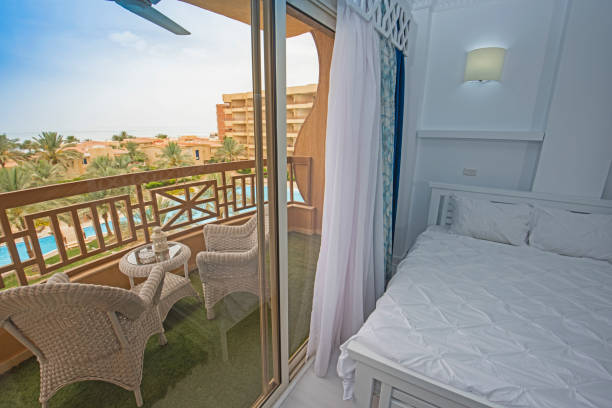 istock Luxury apartment double bedroom with balcony 1225614751