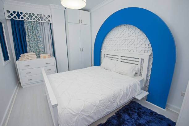 istock Interior design of luxury apartment bedroom 1225616258