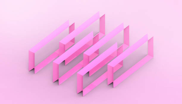 istock Illusion Creative Abstract Line art Concept and Ideas on Purple Monotone background - 3d rendering 1225618728