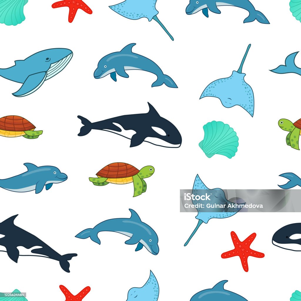 Ilustración de Patrón Sin Costuras Con Animales Marinos Diseño De Patrones  De Animales Oceánicos Fondo De Pantalla Con Animales Del Océano y más  Vectores Libres de Derechos de Abstracto - iStock