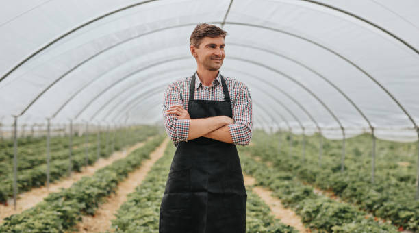 istock Successful confident farm owner standing in greenhouse 1225628701