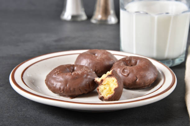 istock Plate of chocolate covered donuts 1225631843
