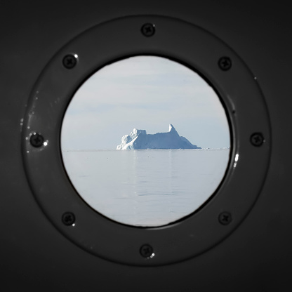 Seen through window in sailboat
