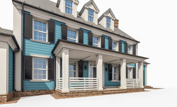 istock 3d rendering of modern classic house in colonial style isolated on white 1225637570