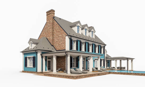 istock 3d rendering of modern classic house in colonial style isolated on white 1225637908