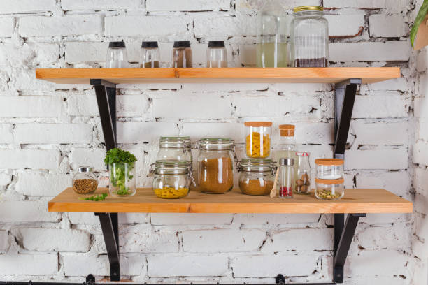 istock interior of modern kitchen white brick wall zero waste concept glass jars mesh reuse bag 1225641594