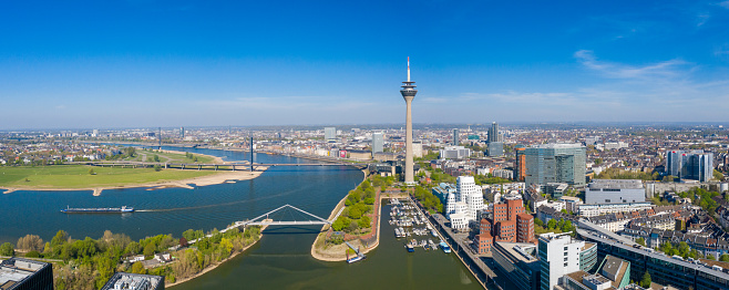 Düsseldorf Skyline during spring