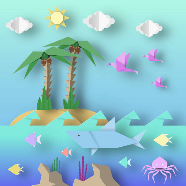 istock Origami Style Crafted out of Paper. 1225646363