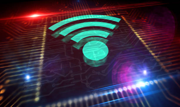 istock Processor factory with burning of wi-fi wireless network symbols illustration 1225646546