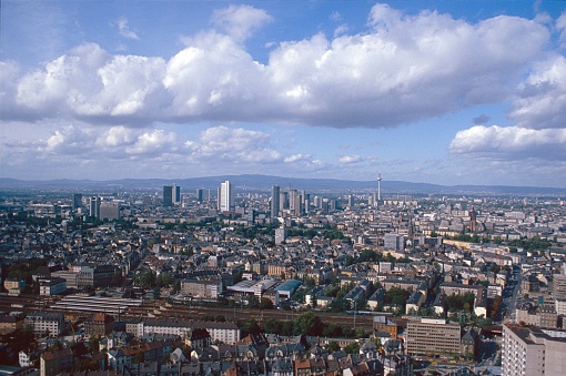 Frankfurt am Main, Hesse, Germany, 1979. Skyline.