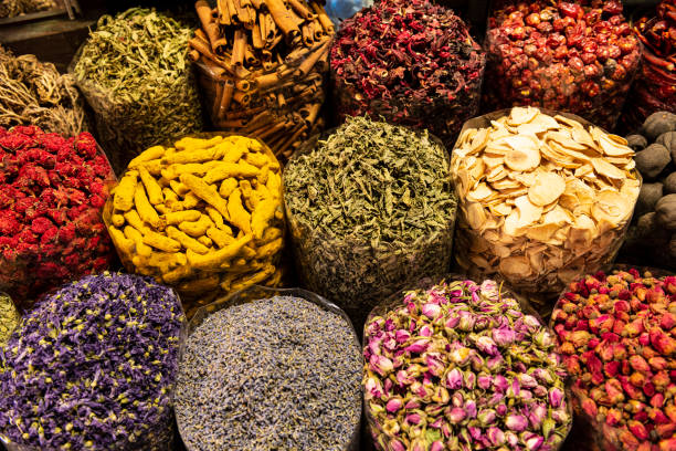 Different spices at the spice souk (market) in Dubai
