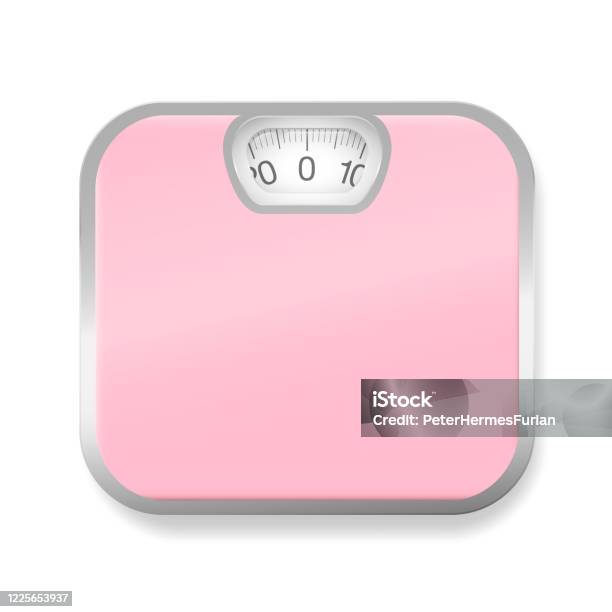 Pink Bathroom Scales With Silver Frame Isolated Vector Illustration On  White Background Stock Illustration - Download Image Now - iStock
