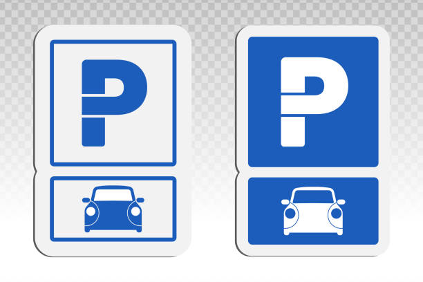 znak parkingowy / ikona znaku parkingu dla pojazdów aplikacji i stron internetowych - valet parking stock illustrations