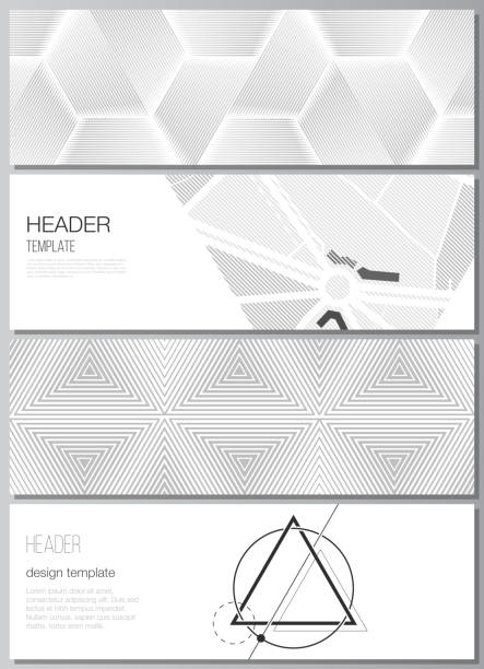 istock The minimalistic vector illustration of the editable layout of headers, banner design templates. Abstract geometric triangle design background using different triangular style patterns. 1225665126