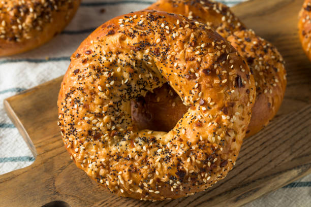 istock Homemade Toasted Everything New York Bagel 1225667177