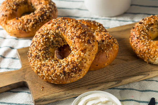 istock Homemade Toasted Everything New York Bagel 1225667515