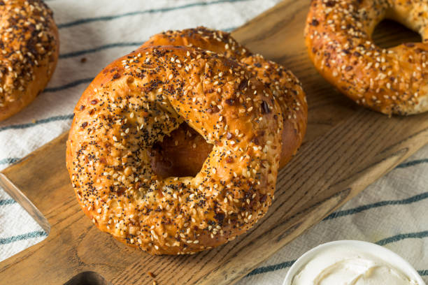 istock Homemade Toasted Everything New York Bagel 1225667539